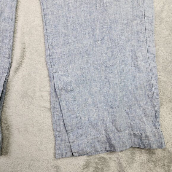 Athleta Retreat Wide Leg Linen Pants Women 4 Chambray Blue Relaxed Resortwear - Picture 6 of 13